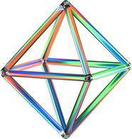 3D Glowing Glass Piped Octahedron