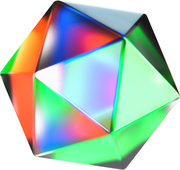 3D Glowing Glass Icosahedron